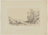 Artist: MARTENS, Conrad | Title: View in Double Bay, Port Jackson. | Date: 1850 | Technique: lithograph, printed in black ink, from one stone; hand-coloured