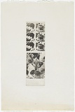 Artist: b'MADDOCK, Bea' | Title: b'Etching experiment for Funeral V' | Date: 1972 | Technique: b'half-tone photo-etching, printed in black ink, from one plate'