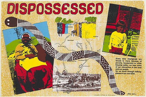 Artist: b'Hinton-Bateup, Alice.' | Title: b'Dispossessed.' | Date: 1986 | Technique: b'screenprint, printed in colour, from multiple stencils'