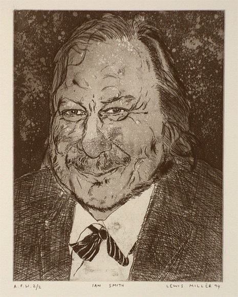 Artist: b'Miller, Lewis.' | Title: b'Ian Smith' | Date: 1994 | Technique: b'etching, printed in black ink, from one plate' | Copyright: b'\xc2\xa9 Lewis Miller. Licensed by VISCOPY, Australia'