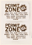 Artist: Amac. | Title: Permit Zone promo poster. | Date: 2004 | Technique: stencil, printed  in brown ink, from one stencil