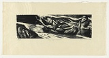 Artist: b'AMOR, Rick' | Title: b'The Sea and Rocks.' | Date: 1988 | Technique: b'woodcut, printed in black ink, from one block' | Copyright: b'Image reproduced courtesy the artist and Niagara Galleries, Melbourne'