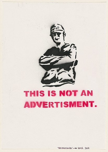 Artist: VEXTA. | Title: This is not an ad. | Date: 2004 | Technique: stencil, printed in black and red ink, from two stencils