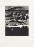 Artist: b'MADDOCK, Bea' | Title: b'Black and white clouds' | Date: 1976, June | Technique: b'photo-etching, aquatint, etching, drypoint and burnishing, printed in black ink, from two plates'