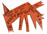 Artist: b'HOWSON, Mark' | Title: b'Roar Studios Fund Raiser' | Date: (1983) | Technique: b'screenprint, printed in colour, from two stencils'