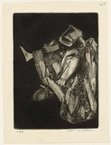 Artist: b'WILLIAMS, Fred' | Title: b'My godson' | Date: 1960 | Technique: b'etching, aquatint, engraving and burnishing, printed in black ink, from one copper plate' | Copyright: b'\xc2\xa9 Fred Williams Estate'