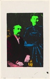 Artist: Traill, Cathy. | Title: (Seated man; standing woman) | Date: (1978-80) | Technique: screenprint, printed in colour, from seven stencils