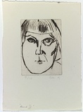 Artist: MADDOCK, Bea | Title: Head IV | Date: 1964 | Technique: drypoint, printed in black ink with plate-tone, from one copper plate