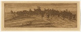 Artist: TRAILL, Jessie | Title: Ploughing the hill, Berwick. | Date: 1921 | Technique: etching, printed in brown ink, from one plate
