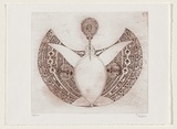 Artist: LAIFOO, Joey | Title: Badu Turtle Design. | Date: 2006 | Technique: etching, printed in brown ink, from one plate | Copyright: For 163015 only: Joey Laifoo - Turtle design 2006