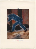 Artist: MADDOCK, Bea | Title: Not titled [man bending over]. | Date: 1989 | Technique: screenprint, printed in colour, from multiple stencils; four colour process