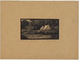 Artist: DAVIES, L. Roy | Title: Cox River camp. | Date: 1922 | Technique: wood-engraving, printed in black ink, from one block | Copyright: © The Estate of L. Roy Davies