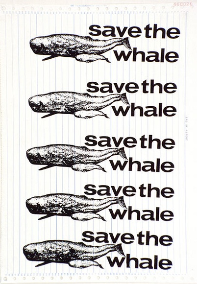 Artist: UNKNOWN | Title: Save the whale | Date: c.1976