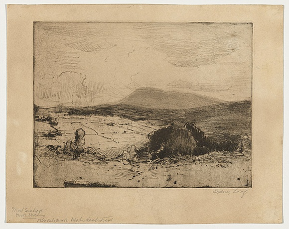 Artist: b'LONG, Sydney' | Title: b'Moel Siabod, North Wales' | Date: c.1920 | Technique: b'softground-etching, printed in black ink with plate-tone, from one plate' | Copyright: b'Reproduced with the kind permission of the Ophthalmic Research Institute of Australia'