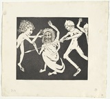 Artist: b'BOYD, Arthur' | Title: b'Magistrate to his guards.' | Date: (1970) | Technique: b'etching and aquatint, printed in black ink, from one plate' | Copyright: b'Reproduced with permission of Bundanon Trust'