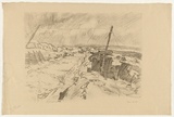 Artist: Dyson, Will. | Title: The Old Flers Road. | Date: 1917 | Technique: lithograph, printed in brown ink, from one stone