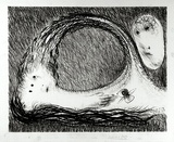 Artist: BOYD, Arthur | Title: St Francis lying down in the wilderness. | Date: (1965) | Technique: lithograph, printed in black ink, from one plate | Copyright: Reproduced with permission of Bundanon Trust