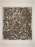 Artist: Haxton, Elaine | Title: (Group of nude women and children) | Date: 1968 | Technique: open-bite etching and aquatint