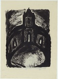 Artist: b'MADDOCK, Bea' | Title: b'Ruined church' | Date: 1961 | Technique: b'lithograph, printed in black ink, from one stone'