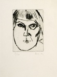 Artist: MADDOCK, Bea | Title: Head III. | Date: 1964 | Technique: drypoint, printed in black ink, from one copper plate