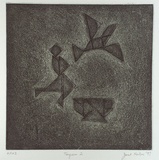 Artist: Neilson, Janet. | Title: Tangram 2 | Date: 1997 | Technique: etching and aquatint, printed in dark green ink, from one plate