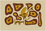 Artist: b'Bung Bung, Tommy.' | Title: b'Hunting at Yardanggarlum' | Date: 1995 | Technique: b'lithograph, printed in colour, from multiple plates'