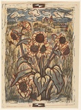 Artist: MACQUEEN, Mary | Title: Summer landscape | Date: c.1958 | Technique: linocut, printed in colour, from mutliple blocks | Copyright: Courtesy Paulette Calhoun, for the estate of Mary Macqueen
