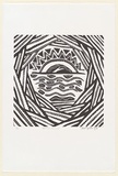 Artist: b'Joshua, Alan.' | Title: b'Sunrise at Ngukurr' | Date: c.2001 | Technique: b'linocut, printed in black ink, from one block'