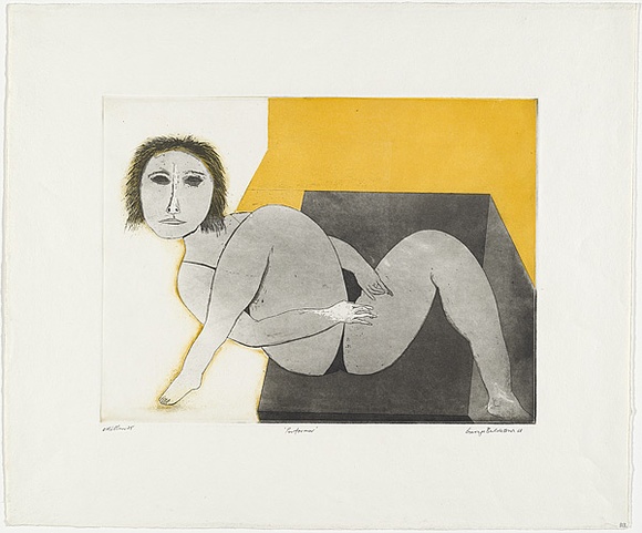 Artist: b'BALDESSIN, George' | Title: b'Performer.' | Date: 1968 | Technique: b'colour etching and aquatint'