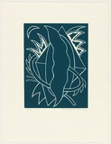 Artist: b'LEACH-JONES, Alun' | Title: b'Lupercalia #4' | Date: 1983 | Technique: b'linocut, printed in aqua-green ink, from one block' | Copyright: b'Courtesy of the artist'