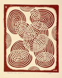 Artist: b'Hawkins, Weaver.' | Title: b'Coils 3' | Date: 1958 | Technique: b'linocut, printed in red ink, from one block' | Copyright: b'The Estate of H.F Weaver Hawkins'