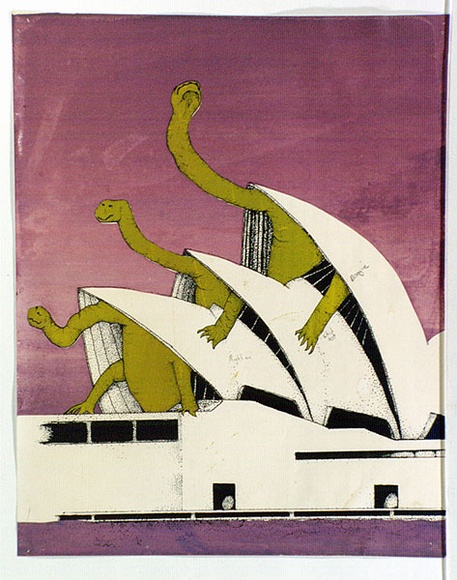 Artist: b'EARTHWORKS POSTER COLLECTIVE' | Title: b'Tortoise house' | Date: 1976 | Technique: b'screenprint, printed in colour, from three stencils'