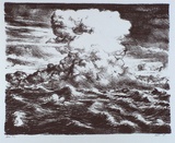 Artist: Gray, Rodney. | Title: not titled [Clouds building over choppy seas] | Date: 1997, October | Technique: etching, printed in black ink, from one plate