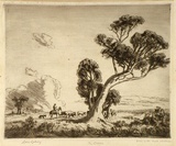 Artist: LINDSAY, Lionel | Title: The drover | Date: 1924 | Technique: drypoint, printed in brown ink, from one plate | Copyright: Courtesy of the National Library of Australia