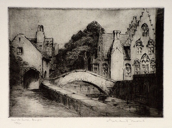 Artist: b'Mort, Eirene.' | Title: b'Pont de Sucre, Bruges' | Date: 1912 | Technique: b'etching, printed in black ink, from one plate'