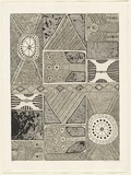 Artist: b'RED HAND PRINT' | Title: b'Jilamarra design' | Date: 1998, 18 September | Technique: b'etching, line-etching, open bite and aquatint, printed in black ink, from one zinc plate'