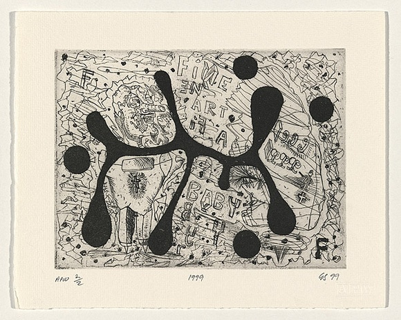 Artist: b'SANSOM, Gareth' | Title: b'1999' | Date: 1999, October | Technique: b'etching and aquatint, printed in black ink, from one plate'