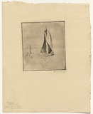 Artist: b'LONG, Sydney' | Title: b'Fishing boat' | Date: 1928, before | Technique: b'line-etching, scratched plate printed in black ink, from one plate' | Copyright: b'Reproduced with the kind permission of the Ophthalmic Research Institute of Australia'