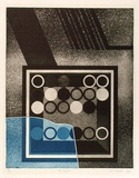 Artist: Backen, Earle. | Title: At lands | Date: 1971 | Technique: aquatint, etching, printed in colour, from two plates