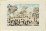 Title: b'Great meeting of gold diggers December 15th 1851' | Date: 1852 | Technique: b'lithograph, printed in colour, from two stones'