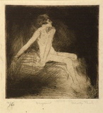 Artist: b'Paul, Dorothy Ellsmore.' | Title: b'(Seated female nude model)' | Date: c.1930 | Technique: b'etching, drypoint and aquatint, printed in black ink, from one plate'