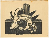 Artist: Thake, Eric. | Title: Still-life on the lease | Date: 1932 | Technique: linocut, printed in black ink, from one block