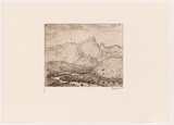 Artist: REES, Lloyd | Title: The Tweed Valley, New South Wales | Date: 1977 | Technique: softground-etching, printed in brown ink, from one zinc plate | Copyright: © Alan and Jancis Rees