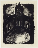 Artist: b'MADDOCK, Bea' | Title: b'Ruined church' | Date: 1961 | Technique: b'lithograph, printed in black ink, from one stone'