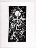 Artist: b'JOSE, Ellen' | Title: b'Lakes' | Date: 1988 | Technique: b'linocut, printed in black ink, from one block'