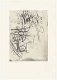 Artist: Tomescu, Aida. | Title: Ardoise II | Date: 2006 | Technique: soft-ground etching, printed in black ink, from one copper plate | Copyright: © Aida Tomescu. Licensed by VISCOPY, Australia.