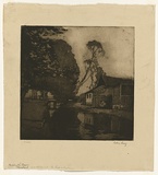 Artist: b'LONG, Sydney' | Title: b'Beddington Corner' | Date: 1922 | Technique: b'softground-etching and aquatint, printed in dark brown ink with plate-tone, from one plate' | Copyright: b'Reproduced with the kind permission of the Ophthalmic Research Institute of Australia'