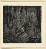 Artist: b'WILLIAMS, Fred' | Title: b'Rocks in the forest, Mittagong' | Date: 1958 | Technique: b'etching, printed in relief in black ink, from one plate' | Copyright: b'\xc2\xa9 Fred Williams Estate'