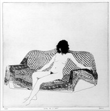 Artist: Daws, Lawrence. | Title: Girl on a sofa. | Date: 1978 | Technique: etching and aquatint, printed in black ink, from one plate | Copyright: © Lawrence Daws