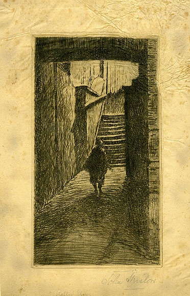 Artist: b'SHIRLOW, John' | Title: bKelly's Stairs. | Date: c.1929 | Technique: b'etching, printed in black ink, from one copper plate'